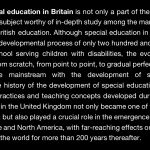 The history of special education in UK